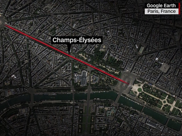 Vehicle  rams police van on Champs-Elysees