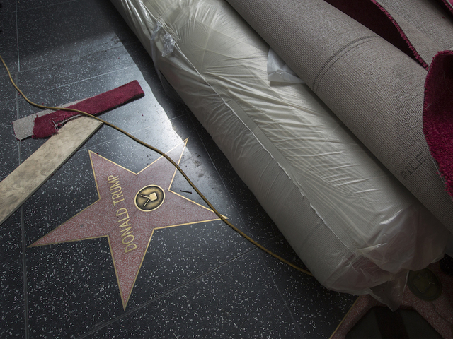 Donald Trump's Hollywood star vandalized