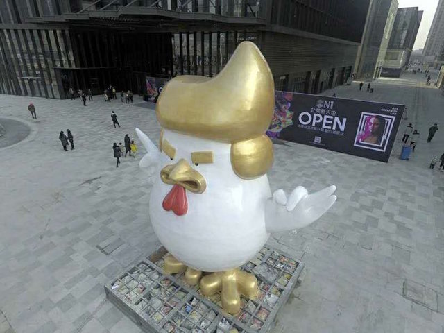 Donald Trump rooster statue takes China by storm