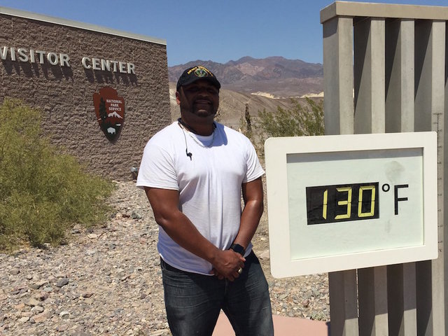Tourists flock to Death Valley for pictures with 130-degree thermometer reading