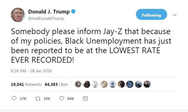 Trump hits Jay-Z on black employment following interview