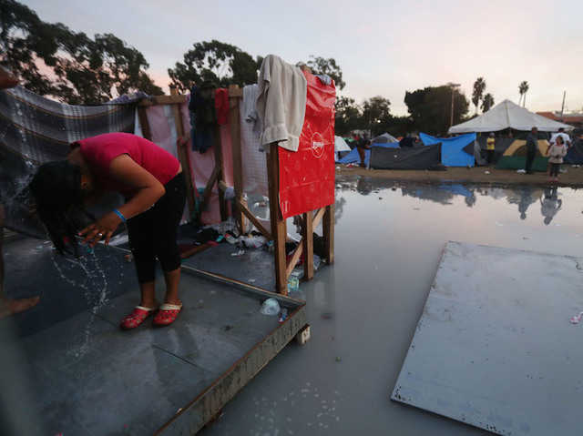 A sports complex is housing thousands of migrants. It's at least 3 times above its capacity